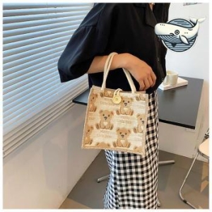 라일리 Rly 소재 좋은 베이지 캔버스 에코백 실용가방 33121005