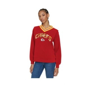 타미힐피거 우먼 레드 Kansas 시티 Chiefs 앨리스 V-Neck Pullover 스셔츠 20779818 438824