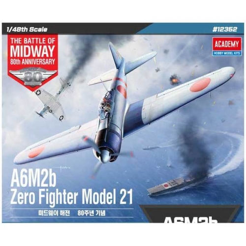 아카데미과학  1/48 A6M2b Zero Fighter Model 21 미드웨이 해전 80주년 기념