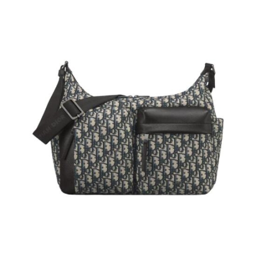 크리스찬디올 미디움 라이더 소프트 호보 백 오블리크 자카드 그레인드 카프스킨 베이지 블랙 1ESME190YKS-H27E