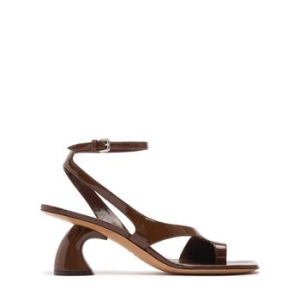 드리스반노튼 여성 65mm 에나멜 가죽 샌들 다크 81ITS0009 6402903