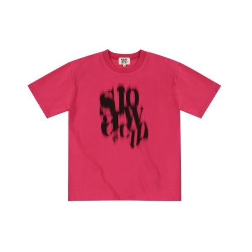 슬로우애시드 SLOW ACID 블러리 로고 반팔티셔츠 딥핑크 211309