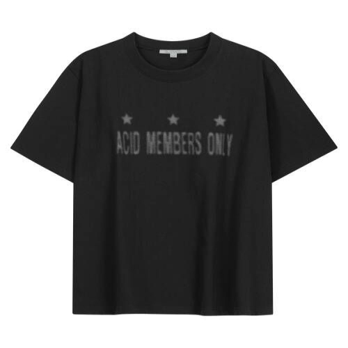 슬로우애시드 SLOW ACID 워시드 쓰리스타 빈티지 반팔 티셔츠 차콜 211322