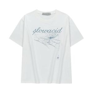 슬로우애시드 SLOW ACID 11일 배송 코브웹 반팔 티셔츠 화이트 211340
