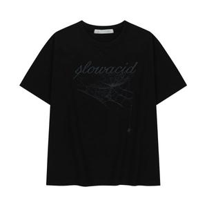 슬로우애시드 SLOW ACID 11일 배송 코브웹 반팔 티셔츠 블랙 211339