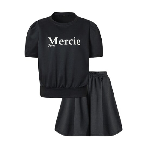 르샵 여성 레터링 티셔츠 밴딩 숏 팬츠 셋업 DP2OW046A
