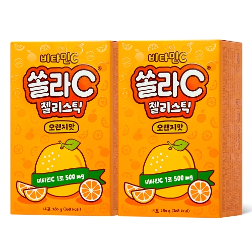고려은단 비타민C 쏠라C 젤리스틱 오렌지맛 14포
