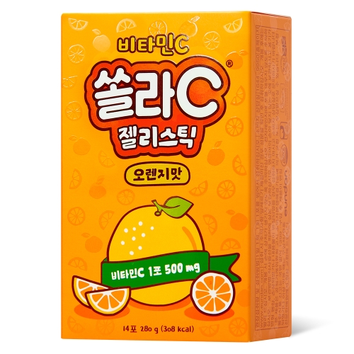 고려은단 비타민C 쏠라C 젤리스틱 오렌지맛 14포