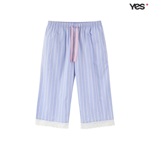 YES 레이온 스트라이프 코튼 7부 여성 이지웨어 하의 YSWEB251