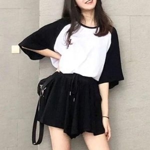 데일리룩 HY6I6884_56여행 플리츠 밴딩 치마 바지 세트