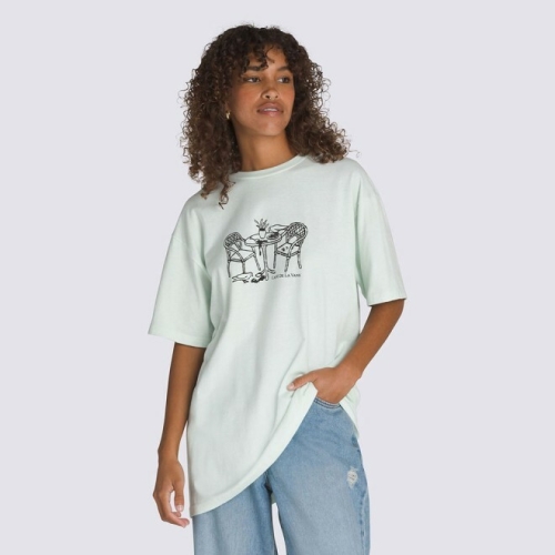 반스 카페 드 라 반소매 티셔츠 Hint Of Mint / VN000M6QRNE