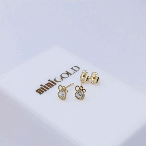 미니골드  김천점 14K 뽐므 귀걸이 EMSM4001 발바닥 모양 앙증맞고 데일리 이어링