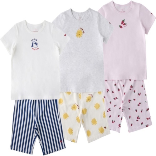 블루독 정 NY/YE/PK 마린써니딸기반팔상하세트 25930-542-020351