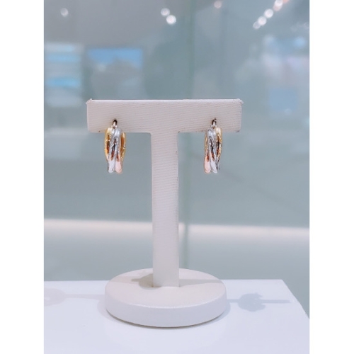 미니골드  실버+14K 트리플 트위스트 링귀걸이 MEM22004