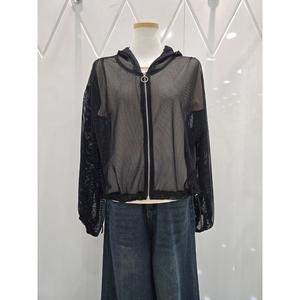 밸리걸 망사 시스루 후드 집업 점퍼 820390