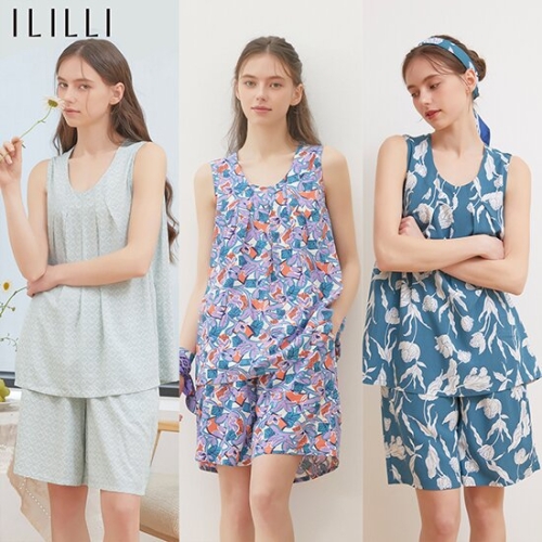 아이릴리 여성 인견썸머 민소매 플라워셋업