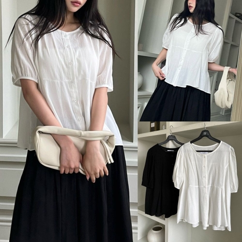 위쉬몰 LT 인럽프릴라운드블라우스 U633H506 빅사이즈