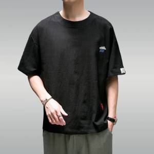 파파브로 오버핏 린넨셔츠 남자 반팔티 라운드 티셔츠 DMG-TSH-Q4226347