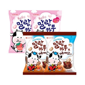 롯데제과  말랑카우 딸기 + 빠삐코맛 158g