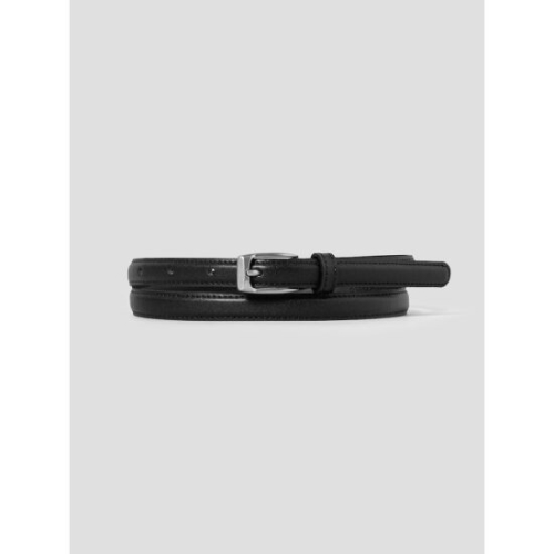 에잇세컨즈 19568OWY35 리얼레더 15mm 사각 버클 벨트 블랙