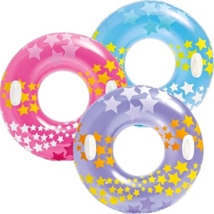 인텍스  FBA_ 59256EP 스타게이즈 튜브 36인치 대형 수영 링 플로트 풀 비치 안정화 손잡이-2 팩 색상은 다양