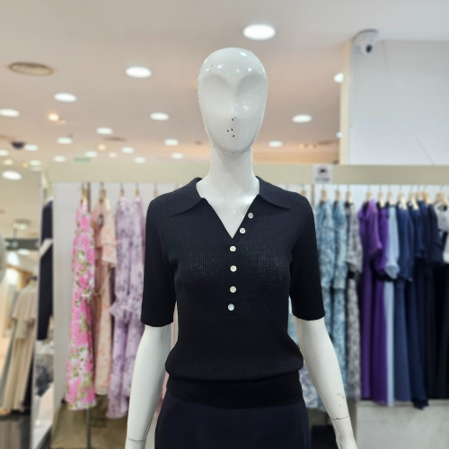 지고트 브이넥단추반팔니트JR6A1PO593 597727