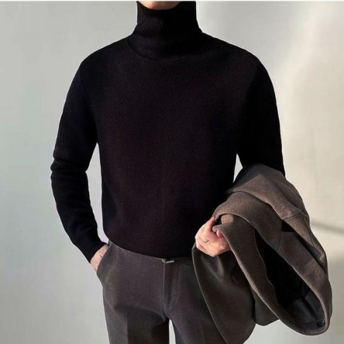 심플 베이직 스타일 남자 클래식 터틀넥 니트티 WFG3KUO