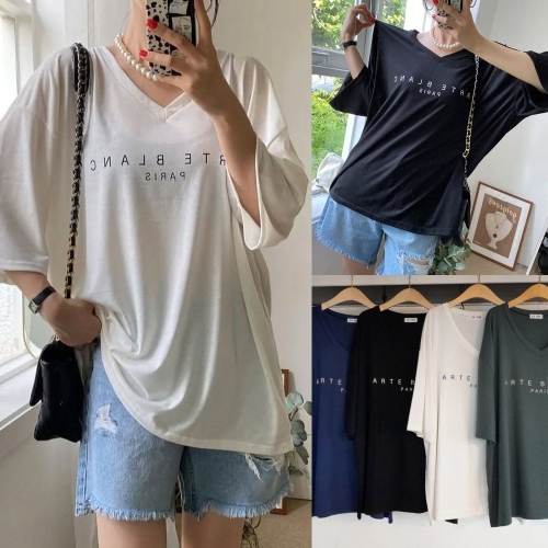 아이우먼 위쉬몰 RA 아르떼블랑딥브이티셔츠 U683H506 빅사이즈