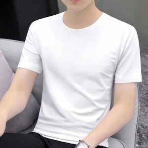 심플 데일리 남성 라운드넥 순면 반팔 티셔츠 WFH7LRH