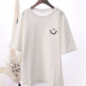 GAP 셀럽하우스 기본 IAZK9710 여성 반팔티 라운드티 여자 롱 반팔 티셔츠 583093_n613_1_WFHQ