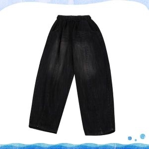 파파브로 벌룬 절개 밴딩 청바지 흑청 진청 NBJ-JEA-35145