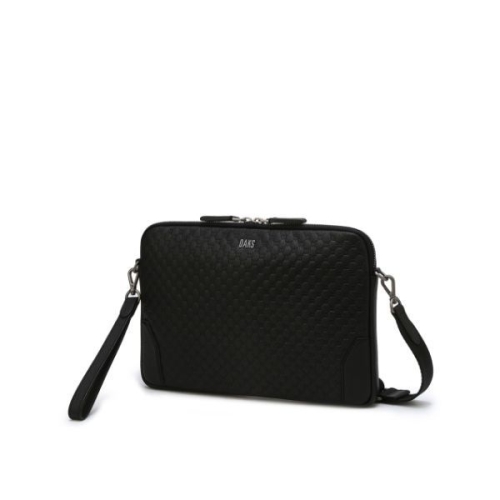 닥스 블랙 DD 패턴 경판 소가죽 클러치_DBBA5F013