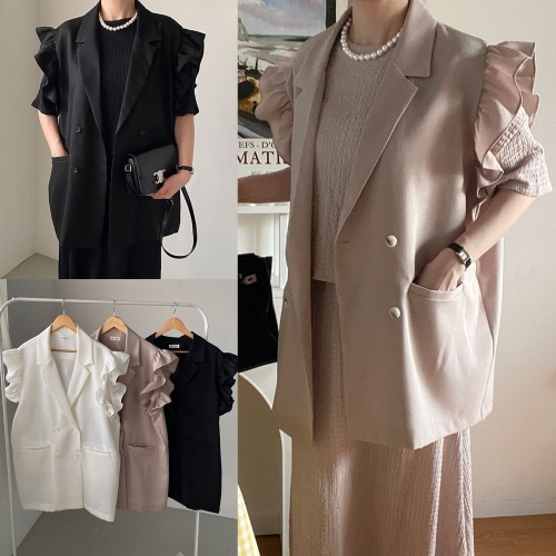 시드마켓 예쁜어깨셔링더블자켓 506U688S 빅사이즈 여성의류