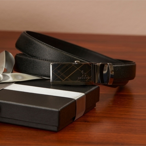 헤지스 남성 블랙 버클장식 소가죽 자동벨트 WUBE4F981BK