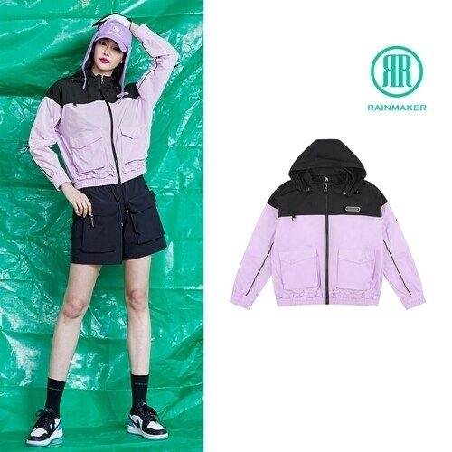 레인메이커  여성 블록 윈드브레이커 디테처블 후드 바람막이 R32WCJ01