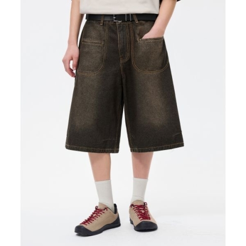 트릴리온 TR일리오 ILLIO N 라운드 포켓 버뮤다 워싱 데님 쇼츠_옐로우 블랙 TRSPT77YB 142879