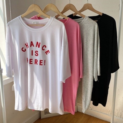 아이우먼 빅사이즈반팔티 U685L506 레드레터링찬스티셔츠 RA