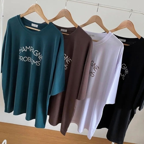 아이우먼 빅사이즈로고나염티 U684L506 프라블럼즈라운드티셔츠 RA