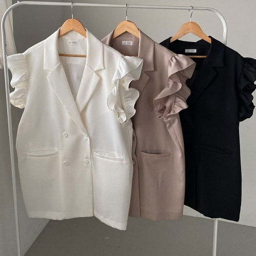 아이우먼 빅사이즈프릴재킷 U688L506 플라잉걸나시소매자켓 RA