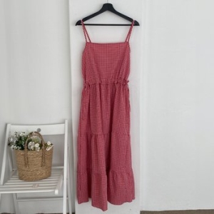 아이우먼 엘리체크끈캉캉원피스 YPS392M506 빅사이즈