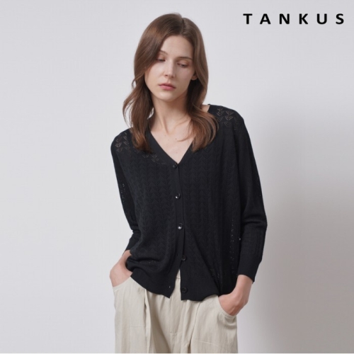 탱커스 썸머 펀칭 브이넥 긴팔 가디건 TX2CD017L0