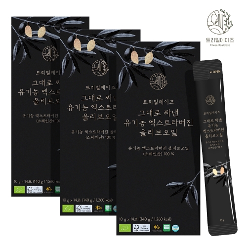 트리밀데이즈 그대로짜낸 유기농 엑스트라버진 올리브오일 140g(10gx14포)