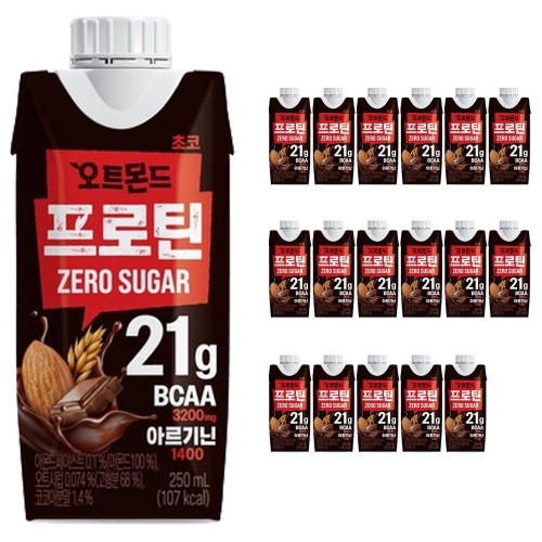 롯데칠성음료 오트몬드 프로틴 초코 제로슈거 250ml