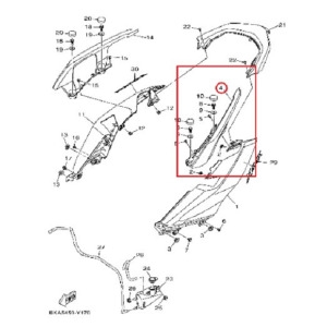 월드전자 CNS XMAX300 엑스맥스300 어시스트그립 좌측 적색 BX9-F474A-00-PF