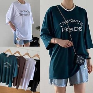 시드마켓 샴페인두줄레터링티셔츠 506U684S 빅사이즈 여성의류