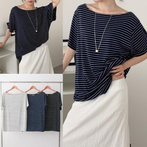 시드마켓 추구미여리줄무늬티셔츠 506U689S 빅사이즈 여성의류