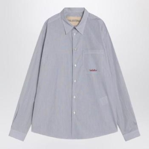 발렌티노 Light blue cotton shirt with logo 7V3ABS77B2Q/XL_VALE-129_401-39 Lig..
