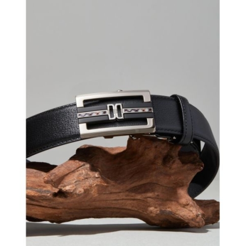 닥스 남성 블랙 원 체크라인 버클 자동 벨트_DBBE5F351BK