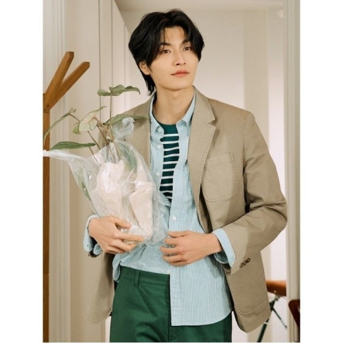 빈폴 남성 시어서커 스트라이프 셔츠 그린_BC5364C18M 100505