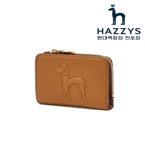 헤지스 브라운 퍼피 엠보 라운드지퍼 반지갑_HIWA5F252W2